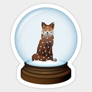 Red Fox Globe Sticker